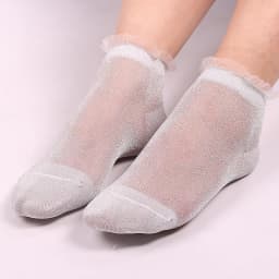 Sexy fishnet Women Lace Ruffle Soft Comfy Sheer Silk Elastic Mesh Knit Frill Trim Transparent Ankle funny socks 1pair=2pcs 3205