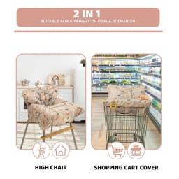Multifunctional Baby Shopping Cart Cover with Safety Strap High Chair Cover Portable Grocery Cart Covers for Infants Toddlers