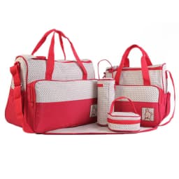 Parent Child Travel Mommy Bag Fashion Crossbody Bag Home Multifunctional Large Capacity Handbag Five Piece Diaper Bag Set