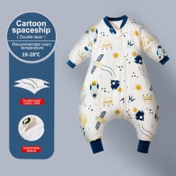 2025 Baby Cartoon Split-legged Sleepsacks With Detachable Sleeves For Boys Girls Children's Sleeping Bag Autumn And Winter