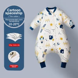 2025 Baby Cartoon Split-legged Sleepsacks With Detachable Sleeves For Boys Girls Children's Sleeping Bag Autumn And Winter