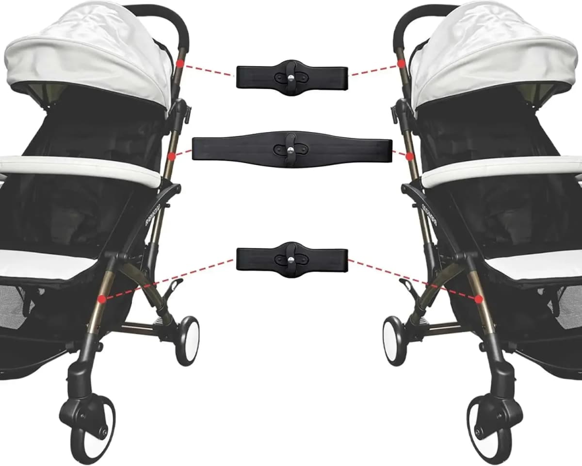 3 Pack Twin Pushchair Connectors Detachable Adjustable Lightweight Adapter Fasteners Universal Stroller Twin Hook Quick Release
