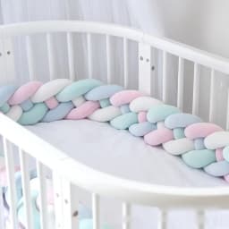 2M 3M Baby Bumper Crib Protector Mobile Baby Bed Cushion Set Bule Colour for Infant Room Decor 2023 Free Shiping Baby Cot Bumper