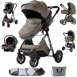 Warm 3 in 1 Baby Stroller with Car handle Luxury Baby Pram High Landscape Infant Pushchair light folk Travel Stroller