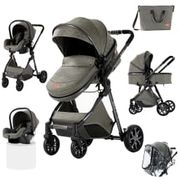Warm 3 in 1 Baby Stroller with Car handle Luxury Baby Pram High Landscape Infant Pushchair light folk Travel Stroller