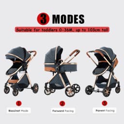 Warm 3 in 1 Baby Stroller with Car handle Luxury Baby Pram High Landscape Infant Pushchair light folk Travel Stroller