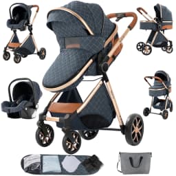 Warm 3 in 1 Baby Stroller with Car handle Luxury Baby Pram High Landscape Infant Pushchair light folk Travel Stroller