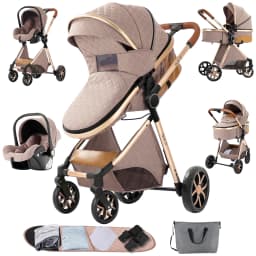 Warm 3 in 1 Baby Stroller with Car handle Luxury Baby Pram High Landscape Infant Pushchair light folk Travel Stroller