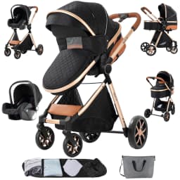 Warm 3 in 1 Baby Stroller with Car handle Luxury Baby Pram High Landscape Infant Pushchair light folk Travel Stroller