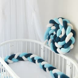 1-4M Baby Bed Bumper Handmade Knotted Braid Weaving Plush Crib Protector Infant Knot Pillow Baby Room Decor