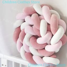 1-4M Baby Bed Bumper Handmade Knotted Braid Weaving Plush Crib Protector Infant Knot Pillow Baby Room Decor
