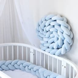 1-4M Baby Bed Bumper Handmade Knotted Braid Weaving Plush Crib Protector Infant Knot Pillow Baby Room Decor