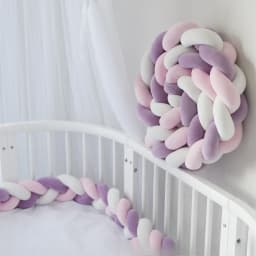 1-4M Baby Bed Bumper Handmade Knotted Braid Weaving Plush Crib Protector Infant Knot Pillow Baby Room Decor