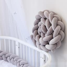 1-4M Baby Bed Bumper Handmade Knotted Braid Weaving Plush Crib Protector Infant Knot Pillow Baby Room Decor