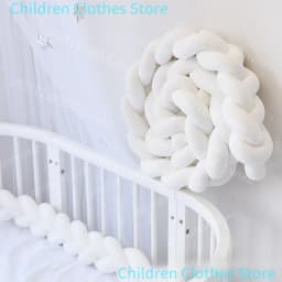 1-4M Baby Bed Bumper Handmade Knotted Braid Weaving Plush Crib Protector Infant Knot Pillow Baby Room Decor