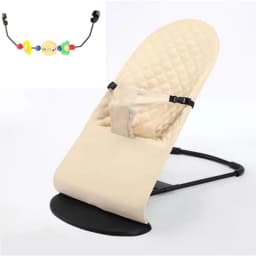 Baby Rocker Chair Reclining Seat Foldable Infant Bouncer with Vibration for Newborn 0-12 Months All Season Use No Music