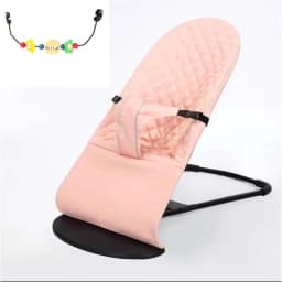 Baby Rocker Chair Reclining Seat Foldable Infant Bouncer with Vibration for Newborn 0-12 Months All Season Use No Music