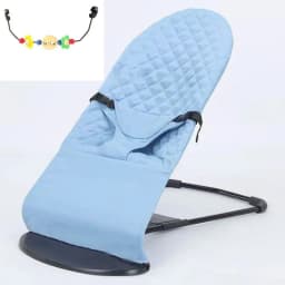 Baby Rocker Chair Reclining Seat Foldable Infant Bouncer with Vibration for Newborn 0-12 Months All Season Use No Music
