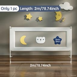 PANGDUBE 1 Piece Baby Safety Railing for Children Bed Rail Guard Protective Barrier for Kid Bed Need to Screw Installation