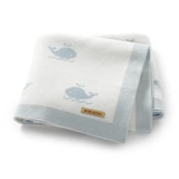 Newborn Baby Blanket 90*70CM Knitted Infant Boy Girl Bedding Quilt Fashion Cute Cartoon Whale Stroller Swaddling Wrap Super Soft