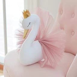 Golden Crown Swan Doll Art Wall Hanging Baby Girl Room Decor Birthday Photography Props Swan Animal Fill Doll Decoration Gift