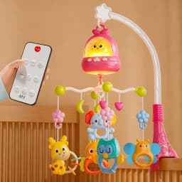 360° Musical Baby Crib Mobile Rotating Night Light Bed Bell Toy Four Speed Timming Hanging Infant Newborn Rattle Bedside Gift