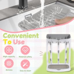 Baby Bottle Drying Rack Space Saving Countertop Holder Detachable Tray Baby Bottles Holder Organizer and Drying