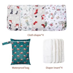 HappyFlute Ecological Cloth Diaper Breathable NappyWashable Reusable Diaper Gift Set With Wetbag