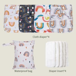 HappyFlute Ecological Cloth Diaper Breathable NappyWashable Reusable Diaper Gift Set With Wetbag