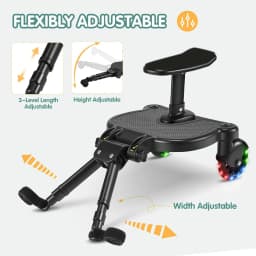 Universal Stroller Board 2 In 1 Stand and Sit Dual Purpose Buggy Ride-On Board, Pedal Adapter with Detachable Seat for Pushchair