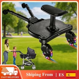 Universal Stroller Board 2 In 1 Stand and Sit Dual Purpose Buggy Ride-On Board, Pedal Adapter with Detachable Seat for Pushchair