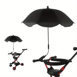 Universal Sun Umbrella for Baby Stroller UV Protection Pram Umbrella 360° Adjustable Rainproof and Windproof Sunshade Parasol
