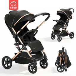 Hibobi Cirro / Aurora Baby Stroller, Foldable Compact Stroller with Large Canopy, 7.9kg/9.5kg One-Hand Easy Fold