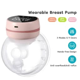 Electric Wearable Breast Pump - 9 Levels & 3 Modes, Hands-Free BPA-Free LCD Display, Painless Wireless Breastfeeding for Moms