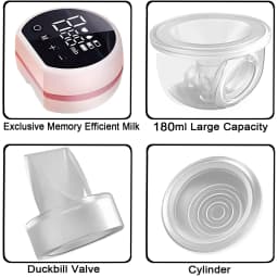 Electric Wearable Breast Pump - 9 Levels & 3 Modes, Hands-Free BPA-Free LCD Display, Painless Wireless Breastfeeding for Moms