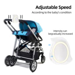 Rechargeable Automatic Pram Rocker Device 1800mAh Battery 5 Level Vibration 3 Timer Modes Portable for Baby Calming and Sleep