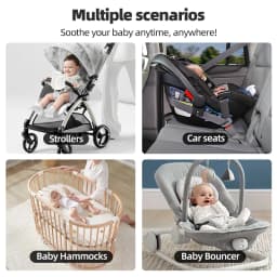 Rechargeable Automatic Pram Rocker Device 1800mAh Battery 5 Level Vibration 3 Timer Modes Portable for Baby Calming and Sleep