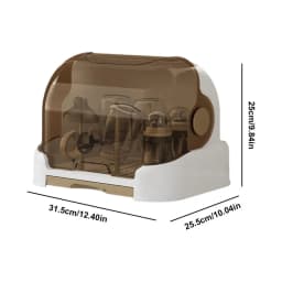Drying Rack for Bottles Cups Dustproof Bottle Storage with Removable Drip Tray Toddler Bottles Storage Box with Good Sealing