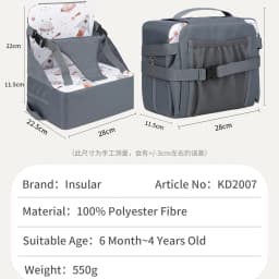 Kids Foldable Ventilated Booster Seat Pad Anti Slip Cushion Comfortable Toddler Chair Saddle Portable Waterproof High Seat