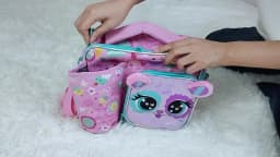 Cute Animal Kids Lunch Box Meal Bag Set Washable Lunch Bag&Reusable Leakproof Bag for School & Nursery It's Beautiful for Girls