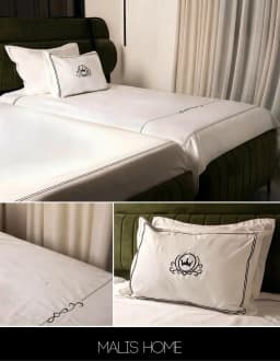 Mail's Home 2025 Towels Natural Cotton White Bedding Coverlet Set with Embroidery Pillowcase+Covers+Bed Sheet