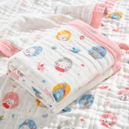Baby Blankets 6 Layers 100% Cotton Gauze Breathable Infant Wrap Soft Absorbent Newborn Swaddle Blankets Cartoon Baby Bath Towel