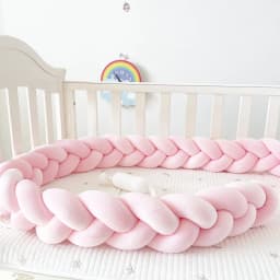 Baby Cot BumperInfant Bebe Crib Protector Cot Bumper Bumper for Room Deco Bed Braid Baby Bumper Bed Braid Knot Pillow Cushion