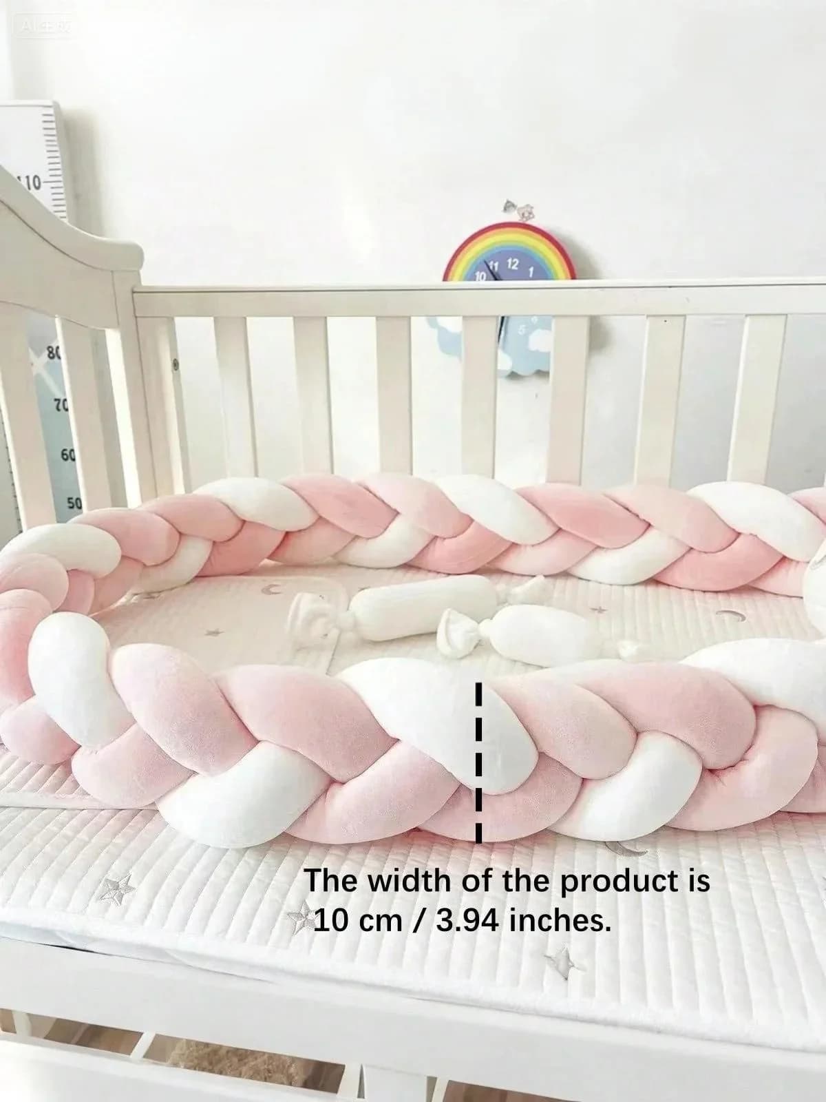 Baby Cot BumperInfant Bebe Crib Protector Cot Bumper Bumper for Room Deco Bed Braid Baby Bumper Bed Braid Knot Pillow Cushion