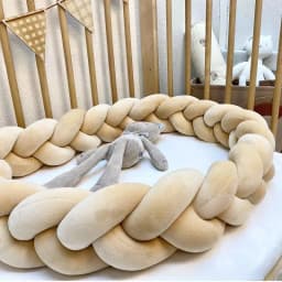 Baby Cot BumperInfant Bebe Crib Protector Cot Bumper Bumper for Room Deco Bed Braid Baby Bumper Bed Braid Knot Pillow Cushion