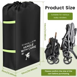 Baby Stroller Universal Dust Bag Large Capacity Gate Check Stroller Bag with Hand Straps Oxford Cloth Stroller Bag for Airplane