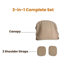 For Doona+,Doona I Car Seat Stroller Replacement Set - Khaki Canopy+2 Shoulder Pads, Skin-Friendly Fabric, Snug Fit