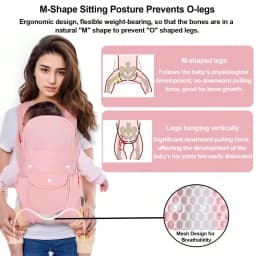 0-24 Months Baby Carrier with Adjustable Shoulder Strap Ergonomic Newborn Carrier with Breathable Mesh Fabric Carrier