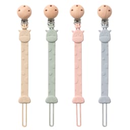 2pcs Baby Silicone Pacifier Chains， Cartoon Giraffe Shaped Silicone Baby Pacifier Chain ， For Newborn Mothers As Gifts