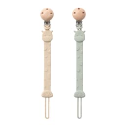 2pcs Baby Silicone Pacifier Chains， Cartoon Giraffe Shaped Silicone Baby Pacifier Chain ， For Newborn Mothers As Gifts